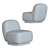 Elsie Cream White Armchair: Sleek Comfort for Your Home 3D model small image 4
