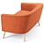 Mid-Century Modern Bridie Loveseat 3D model small image 3