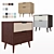 Olson Wood 2-Drawer Bedside Table 3D model small image 1