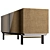 Elegant Oak Sideboard with Brass Accents 3D model small image 3