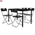 Modern Black Table and Chair Set 3D model small image 1