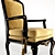 Elegant Beech Wood Armchair 3D model small image 2