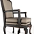 Elegant Beech Wood Armchair 3D model small image 3