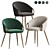 Elegant Velvet Dining Chair 3D model small image 1