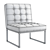 Elegant Ivory Accent Chair 3D model small image 5