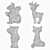 Adorable Animal Baby Pillows 3D model small image 2