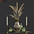 Rustic Wheat and Candle Display 3D model small image 1