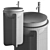 Controstampo Washbasin: Elegant Cristalplant Freestanding Design 3D model small image 5