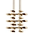 Luxurious Set: 21 Brass Chandeliers with 40 Bulbs 3D model small image 4