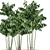 Tropical Plant Trio in Black Pots 3D model small image 3