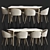 Sophisticated Dining Set 93: Elegant Velvet Chairs & Sleek Wood Table 3D model small image 1