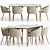 Sophisticated Dining Set 93: Elegant Velvet Chairs & Sleek Wood Table 3D model small image 4