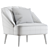 Luxury Gold Velvet Accent Chair 3D model small image 5