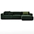 Devilius Conff Velvet Green Sofa 3D model small image 1