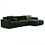 Devilius Conff Velvet Green Sofa 3D model small image 2