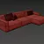 Devilius Conff Velvet Green Sofa 3D model small image 4