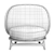 Modern Velvet Wooden Armchair 3D model small image 5