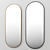 Solanas Oval Mirror: Thermo Lacquered Aluminium Elegance 3D model small image 1