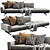 Luxury Flexform Soft Dream Sofa 3D model small image 1