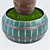 Palm-inspired Metal Vase: Green Elegance 3D model small image 3