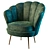 Velvet Green Garda Decor Armchair 3D model small image 4