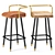 Modern Armrest-B Barstool: Stylish and Comfortable 3D model small image 2