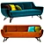 Sleek Sofa Teo with PBR Glossiness 3D model small image 1