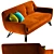 Sleek Sofa Teo with PBR Glossiness 3D model small image 4