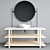 Timeless Elegance: Oak, Marble & Stainless Bath Console 3D model small image 1