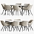 Elegant Dining Set: Luca Chair & Canto Table 3D model small image 1