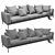 Modern Compact Flexform Romeo Sofa 3D model small image 3