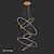 Title: Golden LED Suspension Light 3D model small image 1