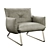 Elegant Leather Armchair: Margot 3D model small image 1