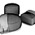 Modern Minotti Davis Pouf Set 3D model small image 5