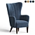Duke Lounge Armchair: Velvet Elegance 3D model small image 2