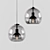 Dual-Globe Smoky Glass Pendant 3D model small image 1