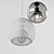 Dual-Globe Smoky Glass Pendant 3D model small image 3