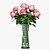 Elegant Vase with Roses 3D model small image 2