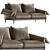 Alpino 2 Seater Sofa: Sleek Fabric Design 3D model small image 3