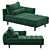 Luxurious Cotton Velvet Chaise: Scott 3D model small image 1