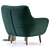 Ocean Velvet Armchair: Stylish Comfort for Your Home 3D model small image 2