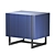 Blue Olsen Bedside Table with Metal Legs 3D model small image 1