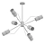 Salut Black and Brass Glass Pendant Chandelier 3D model small image 2