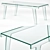 Sleek Glass Faint Dining Table 3D model small image 1