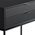 Sleek Curbstone Realto: Metal and Leather Bedside Table 3D model small image 3