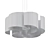 Modern Glass Pendant Chandelier 3D model small image 2