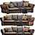Sleek Flexform Leather Sofa 3D model small image 3