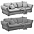 Sleek Flexform Leather Sofa 3D model small image 4