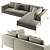 Modern Corner Sofa - Kona 3D model small image 3