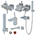 Eurocube Joy Faucet Set: Stylish and Versatile 3D model small image 1